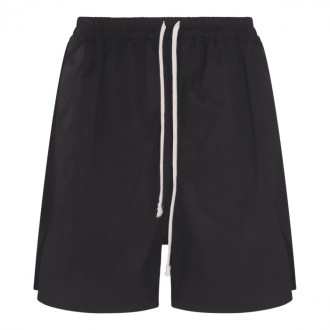 Rick Owens - Black Cotton Blend Shorts