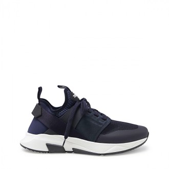 Tom Ford - Navy Blue Canvas Sneakers