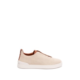 Zegna Triple-Stitch Low-Top Sneakers