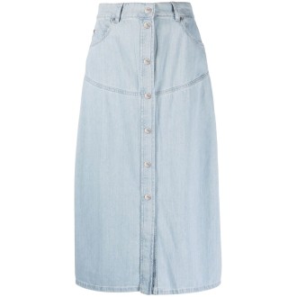 Pinko `Kitesurf` Long Denim Skirt