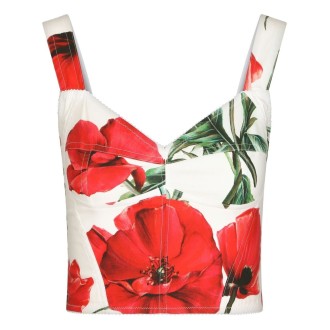 Dolce & Gabbana Poppy Print Bustier