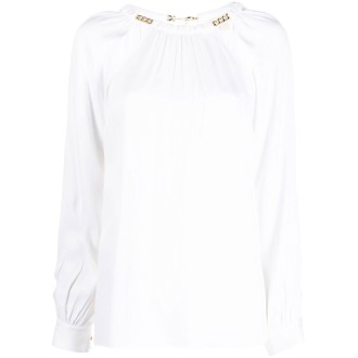 Michael Kors Long Sleeve Chain Cut-Out Top
