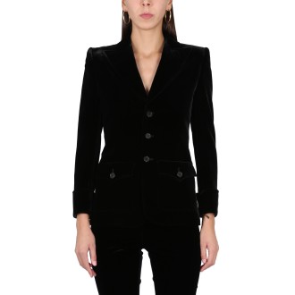saint laurent short single-breasted jacket
