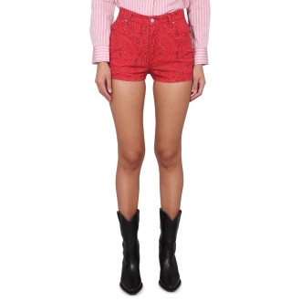 etro paisley print shorts
