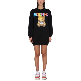 moschino teddy bear sweatshirt dress