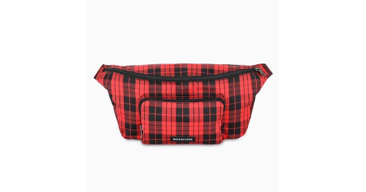 checkered belt bag