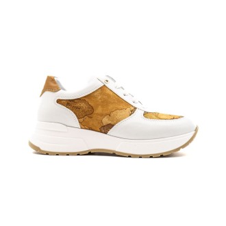 Sneakers Donna BIANCO/GEO BEIGE ALVIERO MARTINI Pelle