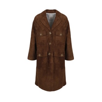 'S Max Mara 'Oliveto' Suede Duster Coat 42