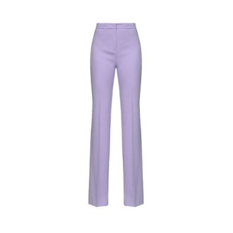 Pantalone HULKA, di Pinko, da donna, colore lilla. Modello a vita alta con fondo leggermente ampio. Chiusura con gancio e zip. Vestibilità slim. 