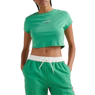 TJW BBY CROP ESSENTIAL TEE COASTAL GREEN