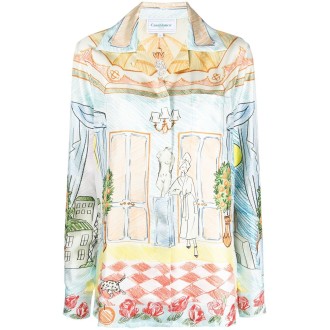 CASABLANCA blusa in seta multicolor 