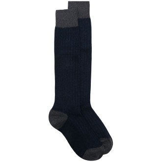 ALTEA Calzini in cotone elasticizzato blu navy e grigio bicolore