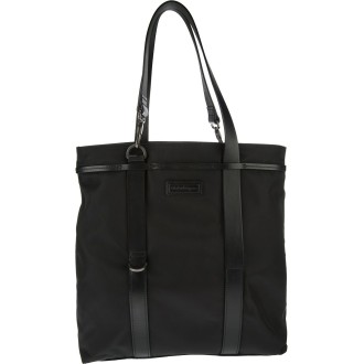 SALVATORE FERRAGAMO Borsa shopper nera con manici in ecopelle