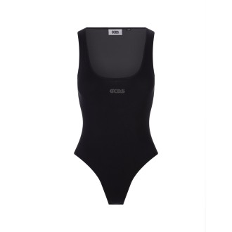 GCDS Top Body Nero Con Logo