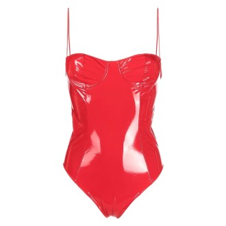 OSEREE Costume Intero Maillot Balconette Latex Rosso