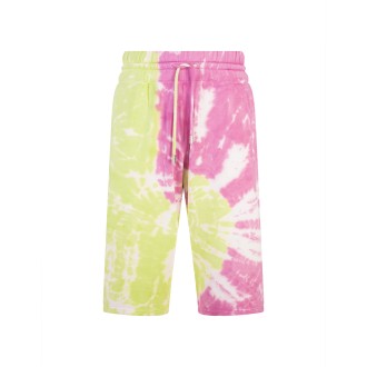 GCDS Bermuda Sportivo Tie Dye Con Logo