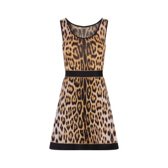 ROBERTO CAVALLI Mini Abito Con Stampa Jaguar