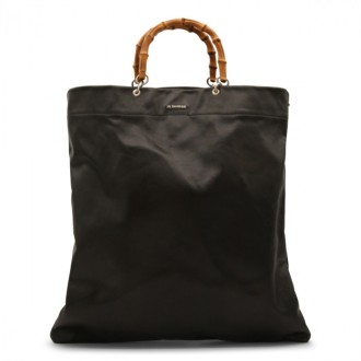 Jil Sander - Black Leather Bamboo Shopper Tote Bag