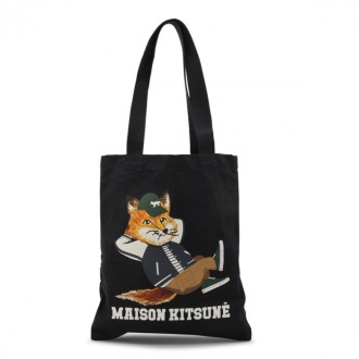 Maison Kitsune - Navy Cotton Dressed Fox Tote Bag