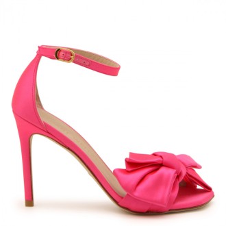 Stuart Weitzman - Hot Pink Satin Loveknot Sandals