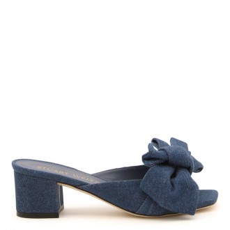 Stuart Weitzman - Indigo Denim Loveknot Mules