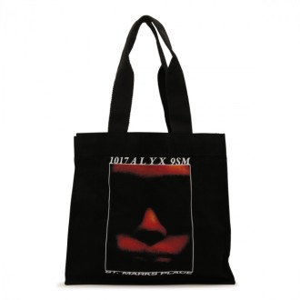 1017 Alyx 9sm - Black, Red And White Canvas Tote Bag