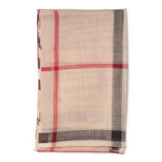 Burberry - Stone Check Silk And Wool Blend Scarf
