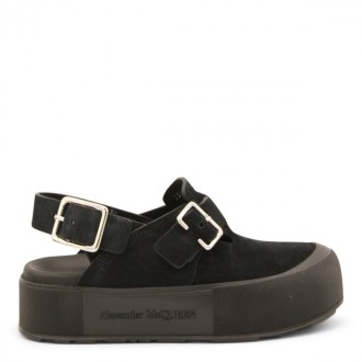 Alexander Mcqueen - Black Suede Mount Slick Sabot Sandals