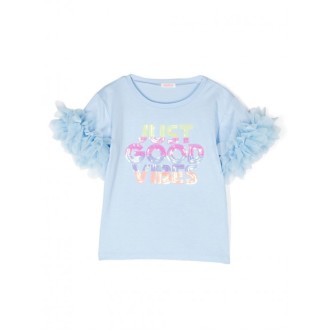Billieblush - Light Blue Cotton T-shirt
