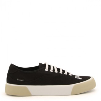 Palm Angels - Black And White Canvas Sneakers