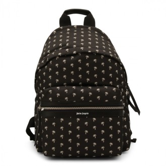 Palm Angels - Black And White Canvas Palm Beach Backpack