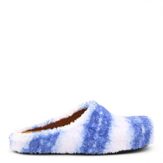 Marni - White Blue Leather Fussbet Mules