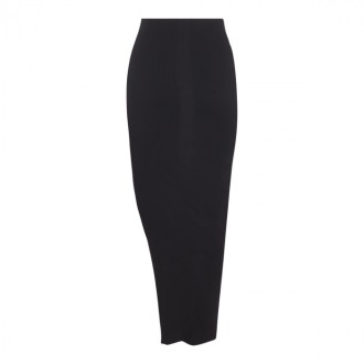 Rick Owens - Black Viscose Stretch Long Skirt