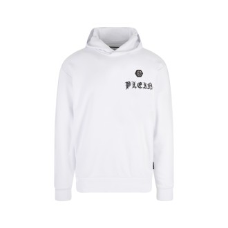 PHILIPP PLEIN Felpa Con Cappuccio Gothic Plein Bianca