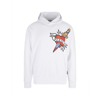 PHILIPP PLEIN Felpa Con Cappuccio Love Bianca