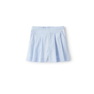 IL GUFO Shorts a Pieghe In Raso Azzurro