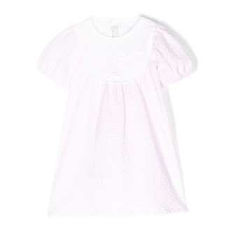 IL GUFO Vestito In Goffratino Rosa