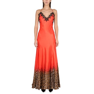 roberto cavalli jaguar print long dress
