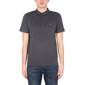 allsaints polo shirt with ramskull embroidery