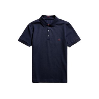 Polo di Fay, da uomo, colore blu. Modello a maniche corte, realizzato in piquet stretch. Caratterizzato da logo ricamato a contrasto sul petto e colletto double bicolore. Chiusura con tre bottoni. Vestibilità regolare. 