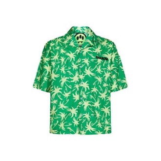 Camicia di Barrow, da uomo, colore verde. Modello a maniche corte, realizzato in cotone. Caratterizzato da stampa palme a contrasto all over e stampa logo davanti e dietro. Chiusura con bottoni. Colletto classico. Vestibilità regolare. 