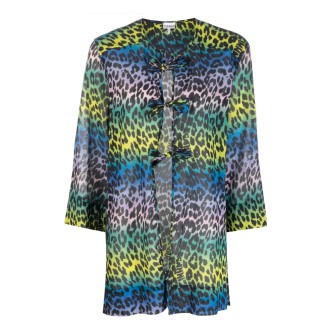 GANNI Blusa leopardata