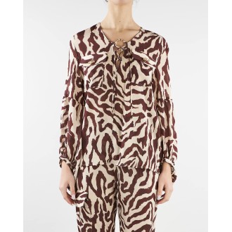 SIMONA CORSELLINI Blusa froissè con stampa zebra Simona Corsellini