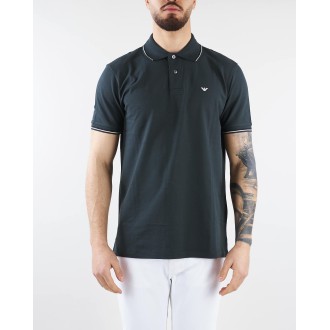 EMPORIO ARMANI Polo con logo e profli a contrasto Emporio Armani