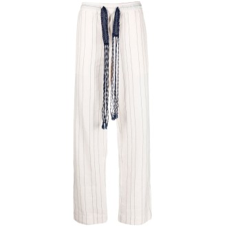 WALES BONNER trousers in light pinstriped fabric