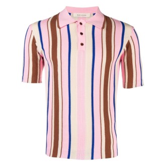 WALES BONNER knit polo shirt with short sleeves