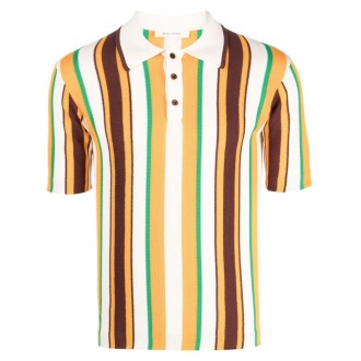 WALES BONNER knit polo shirt with short sleeves