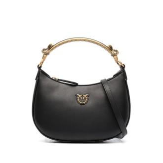 PINKO mini tote bag in pelle di vitello nera 