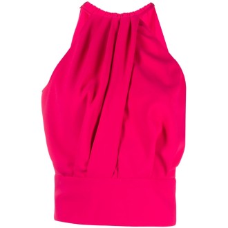 PINKO Top smanicato drappeggiato fucsia