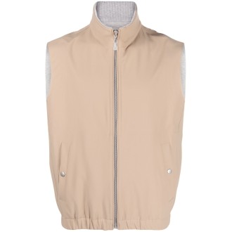 ELEVENTY Giubbotto leggero beige sesamo con maniche a contrasto